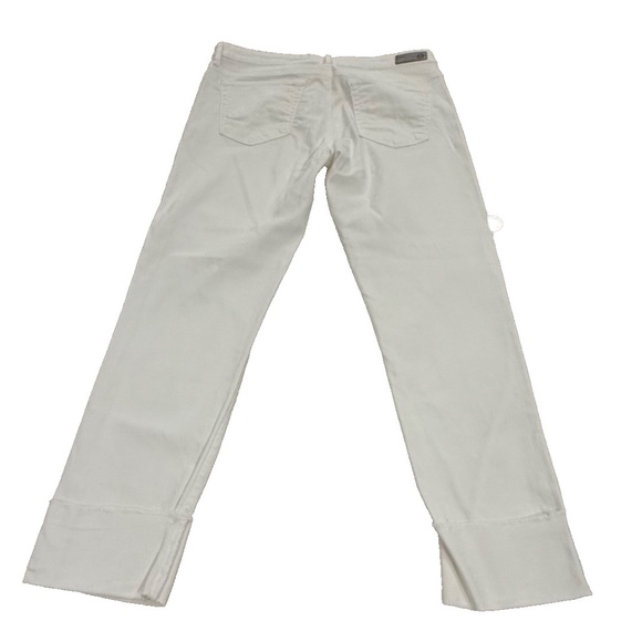 Adriano Goldschmied The Stevie Cuff Slim Straight Cuffed Women's White Jeans 31 - Picture 2 of 10